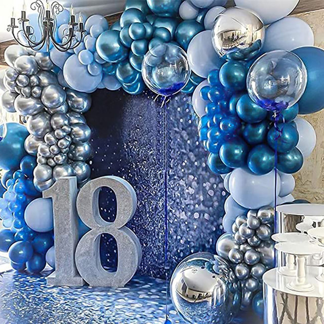 Adorno Y Decoración Globos Azul Real Y Azul Bebé 30 Cm 60 Piezas Globo De  Confeti De Látex Premium Y Cinta De 10 M - Suministros De Decoración Para