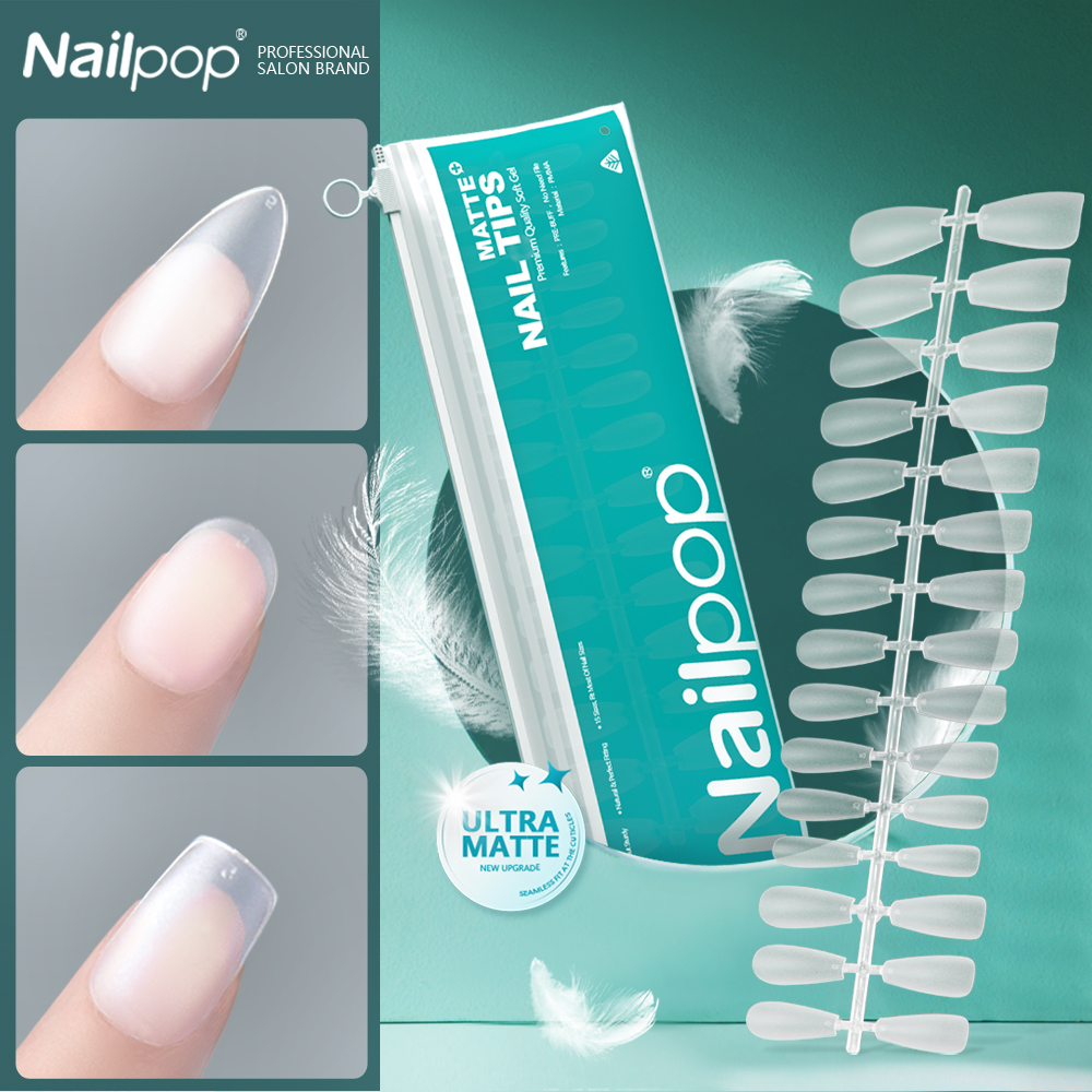 Best of Nailpop Pre-buff Fake Nails Ultra Matte Short False Nails With Design Perfect For Nail Artists And Beginners Capsule Americaine Reviews & Tips