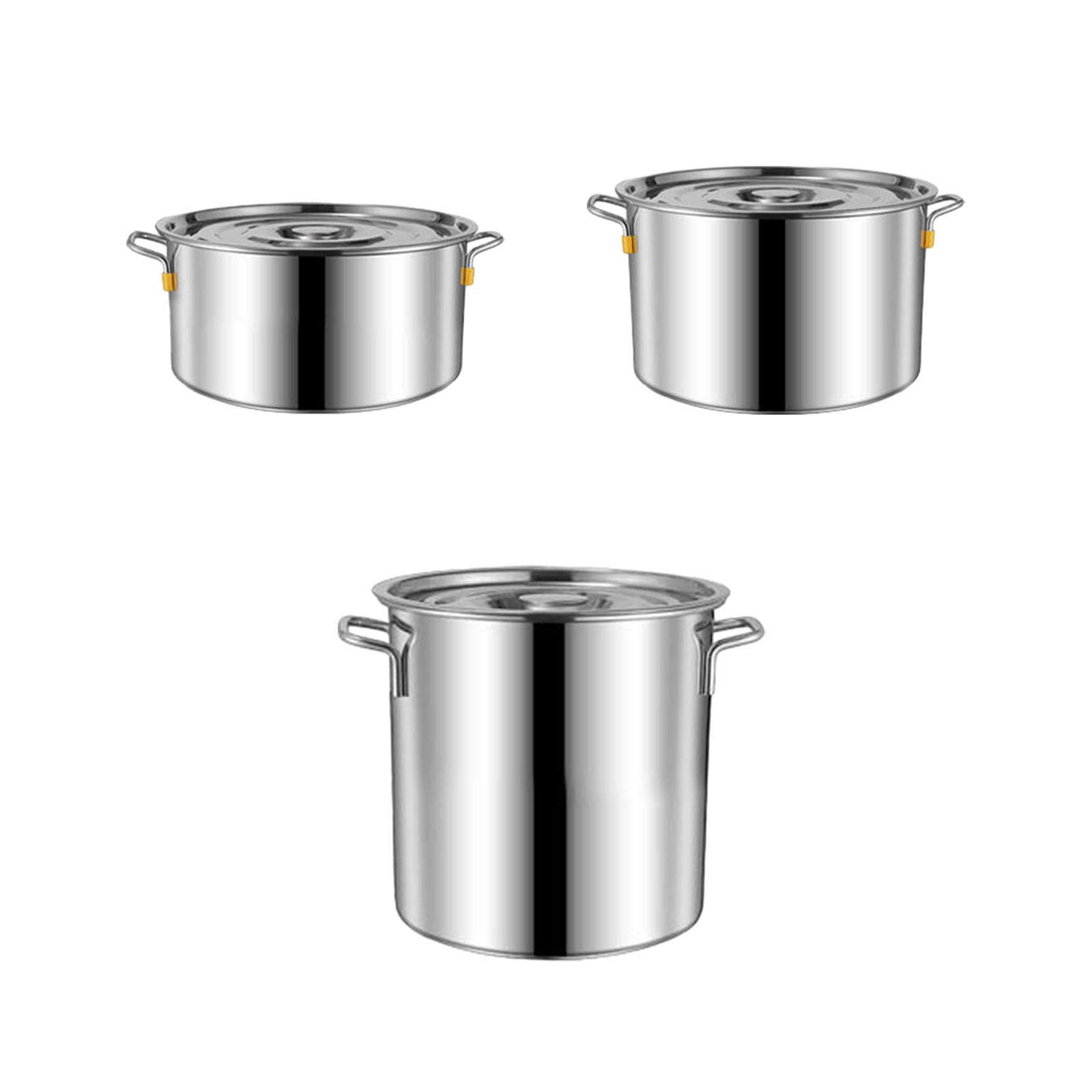 Cater Stew Soup Boiling Pan Double Handle Suitable for All Stoves Multipurpose Cooking Pot for Canteens Commercial Household