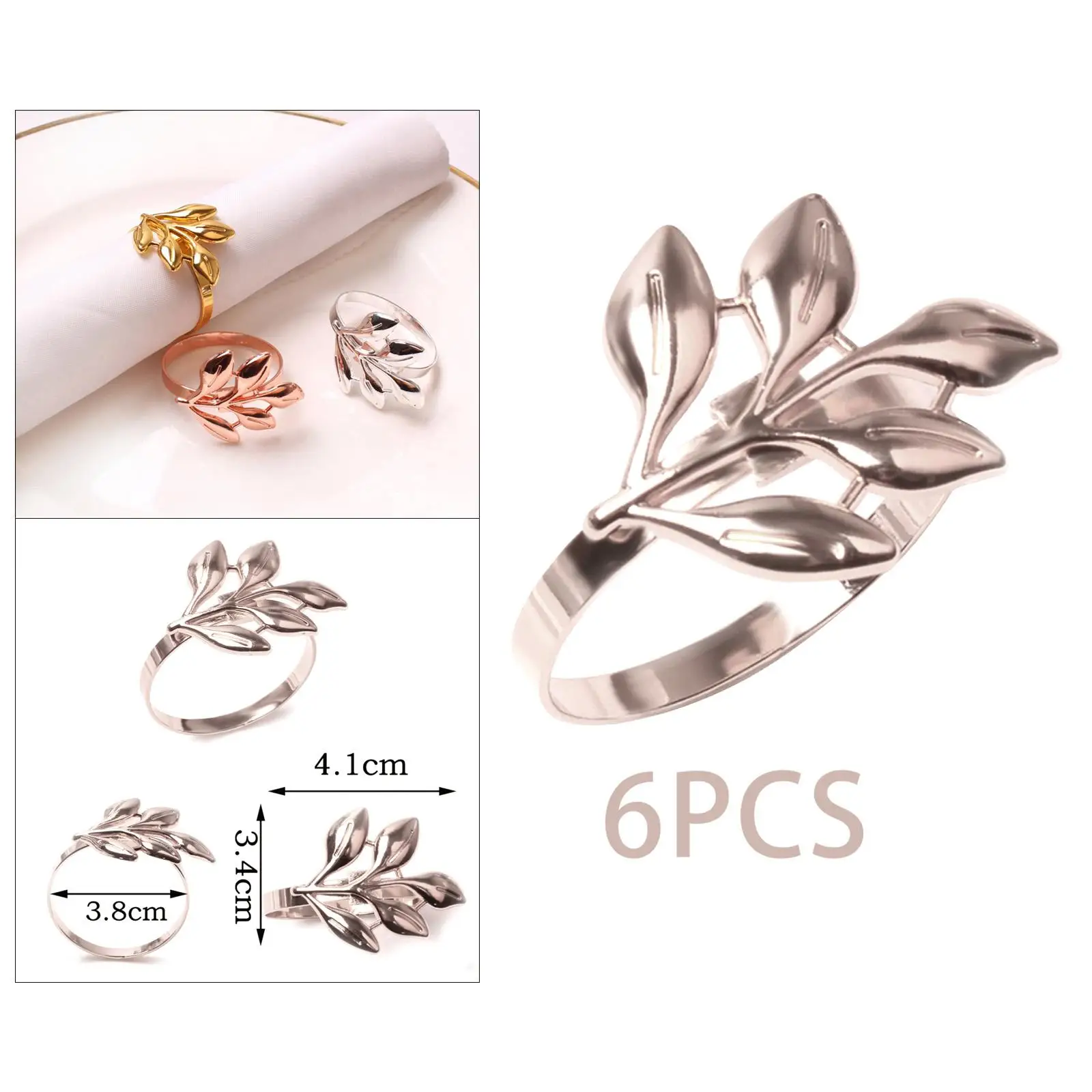 Delicate Napkin Holder Napkin Rings Leaf Design for Wedding