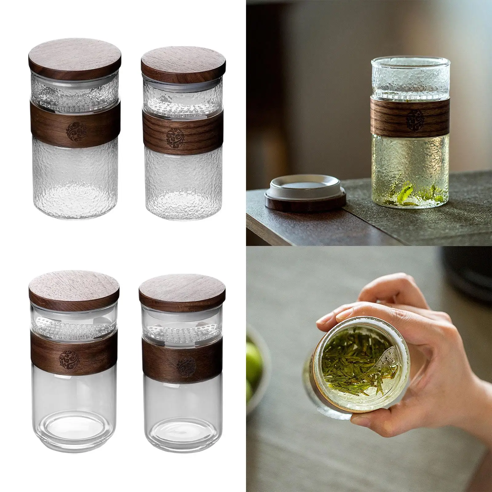 Glass Tea Tea Cup Water Bottle Portable Teaware Drinks Cup Durable Clear for Household Restaurant Party Kitchen Milk