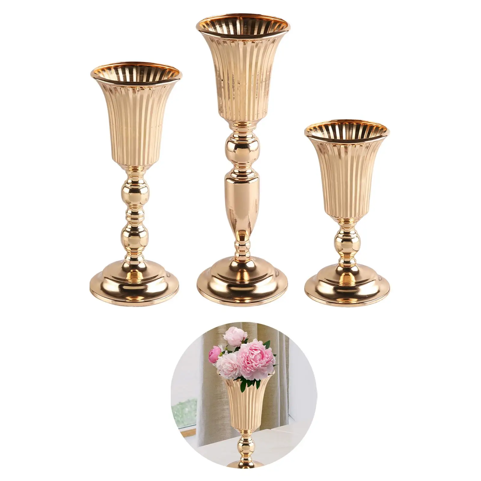 Iron Wedding Centerpiece Table Flower Vase Decorative Holder for Living Room
