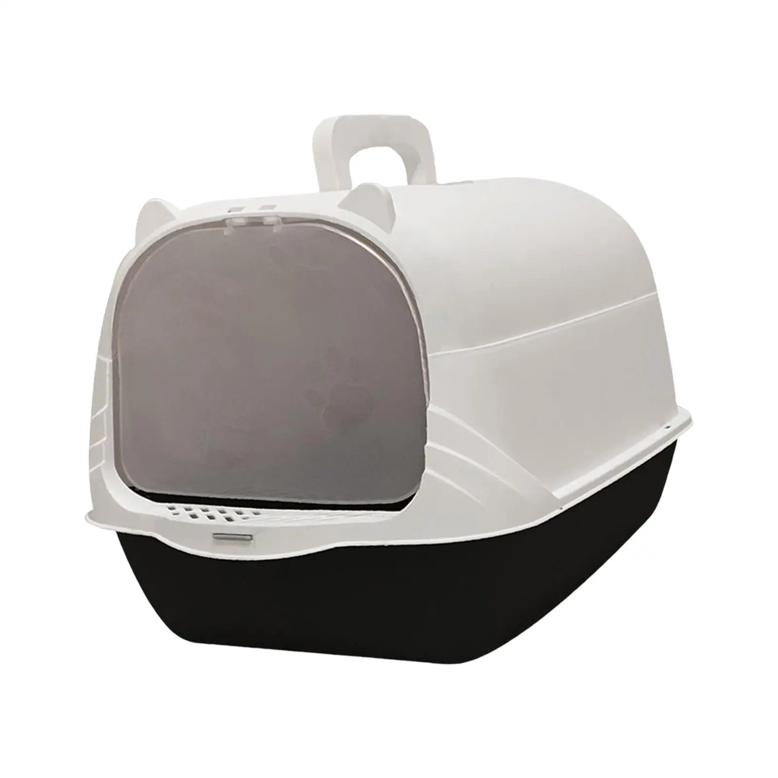Hooded Kitty Litter Tray with Door Cat Toilet Easy Tidy Prevent Smell Anti