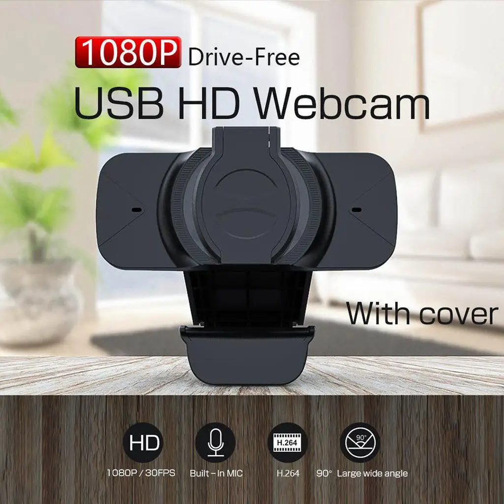 USB 1080P Webcam with Mic for PC Video Calling Conferencing Recording Gaming