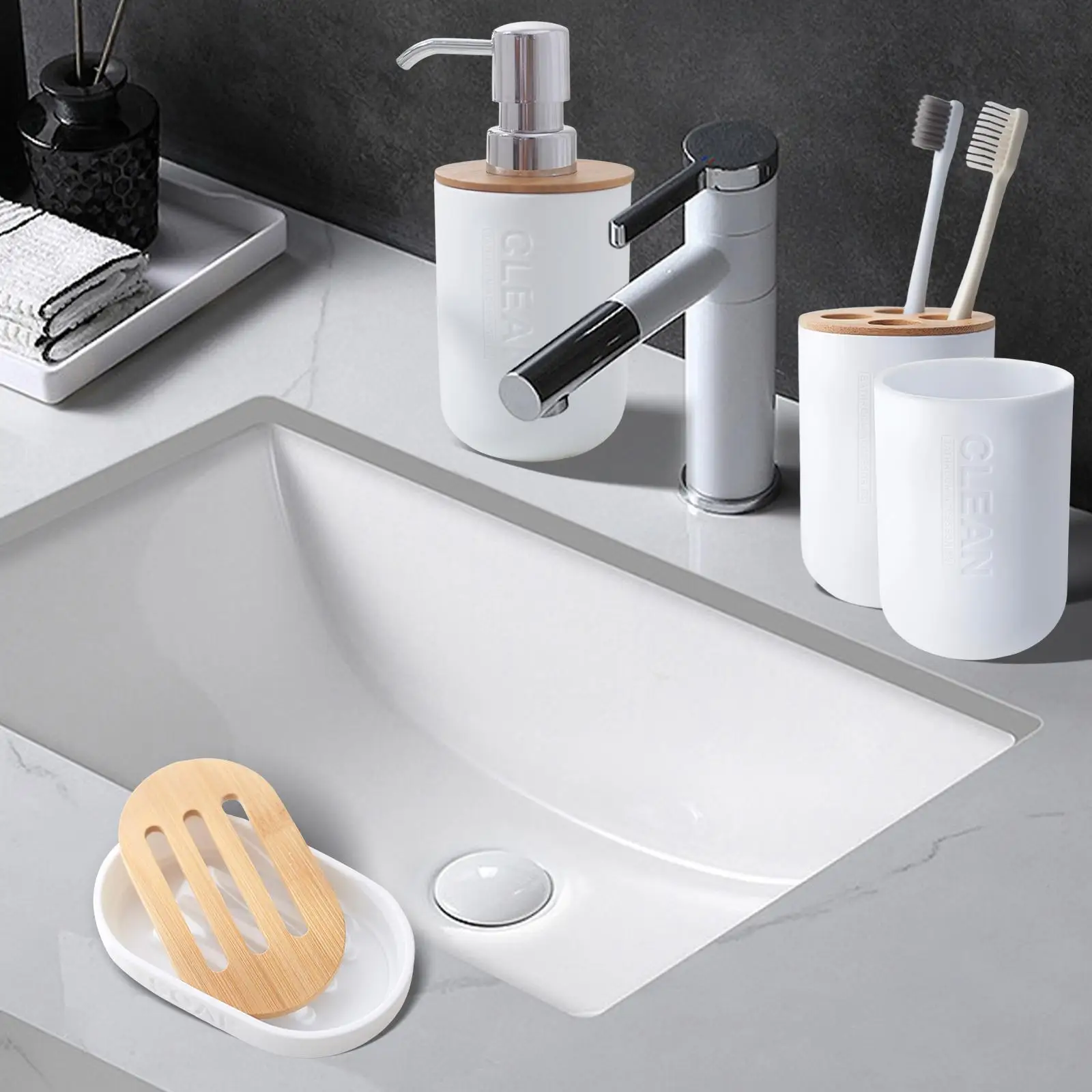 Luxury Bathroom Accessories Set Lotion Dispenser Soap Dish for