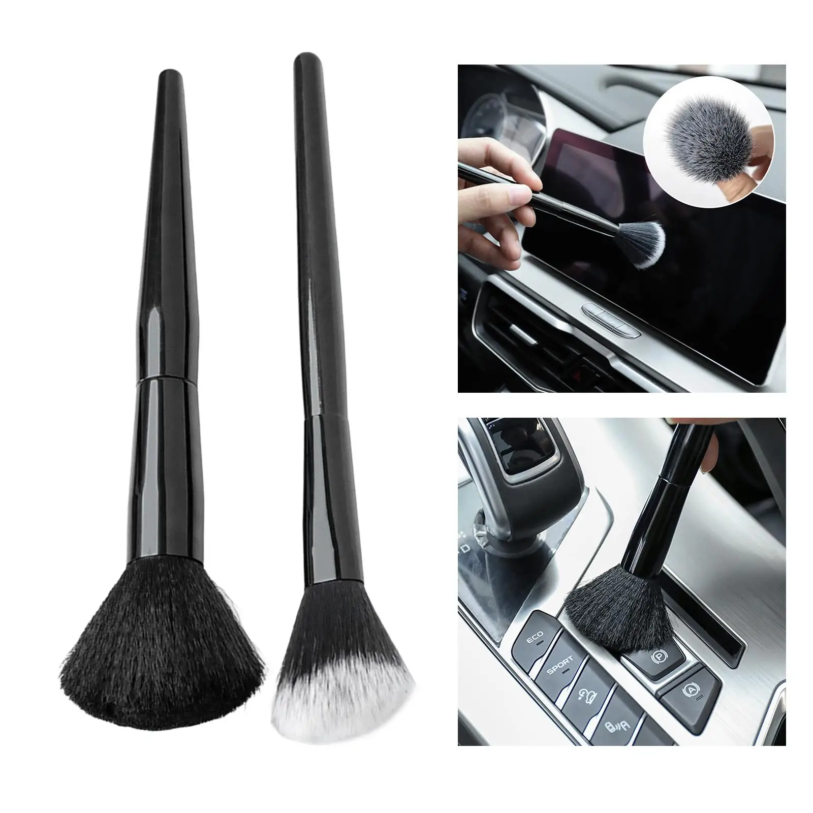 2Pcs Car Detailing Brush with Long Handle Wash Cleaning Supplies for Ashboard