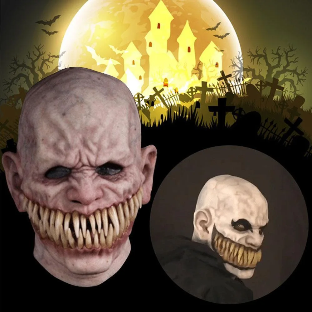 Estación de la independencia transfronteriza, máscara de demonio de Terror de Halloween, bares del Joker, sus dientes, Vasago, conjunto de cabeza de demonio, accesorios de escenario