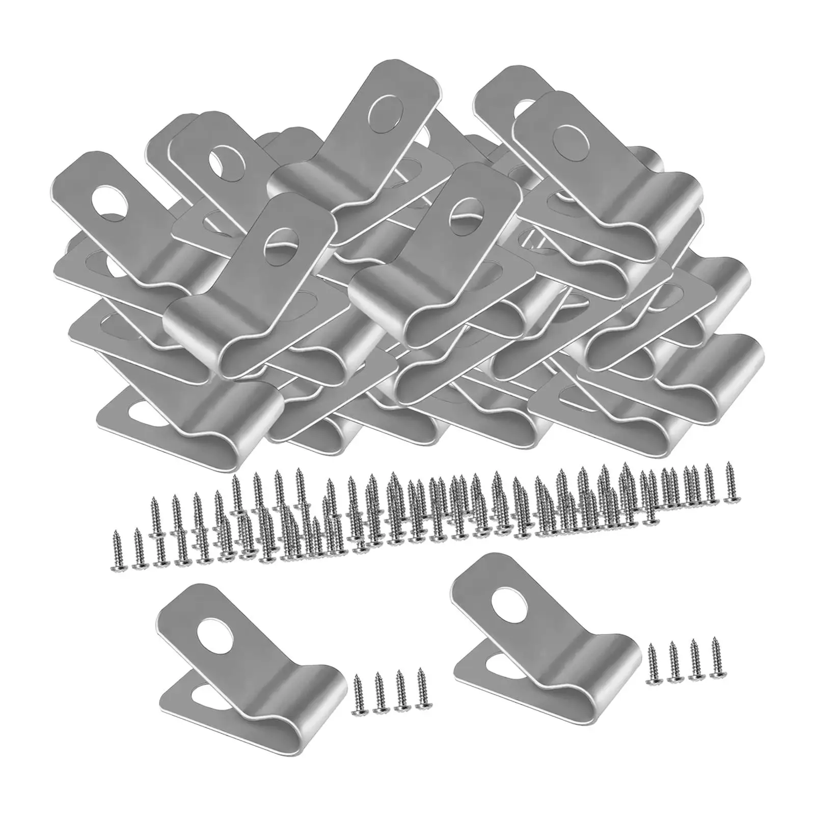 100Pcs Wire Fence Clips with Tightening Screws Fencing Mounting Clips for Vinyl, Metal, Wood Fence Lightweight Multifunctional