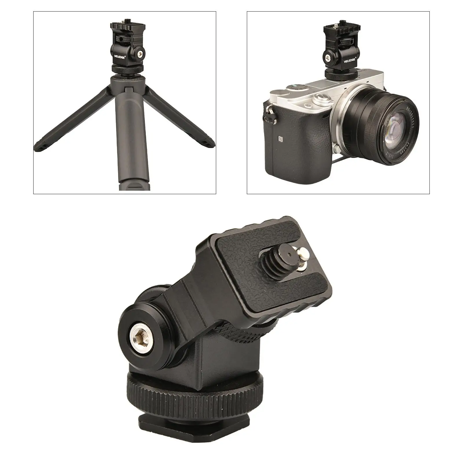 DSLR Camera Monitor Mount Holder, Swivel 360 and 180 Tilt Video Shooting Accessories Monitor Bracket
