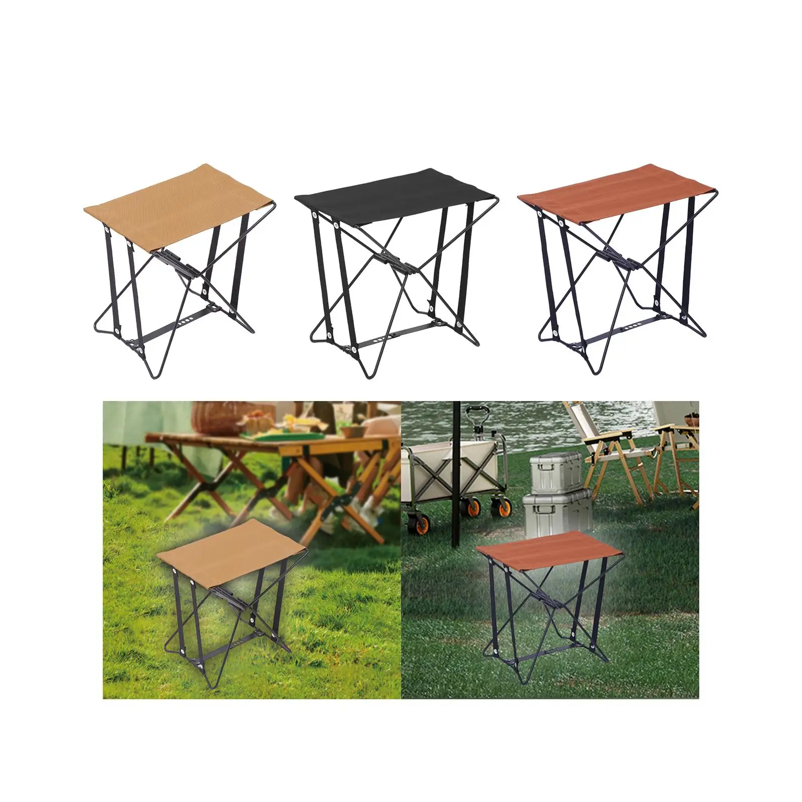 Camping Stool Portable Folding Stool Small Foot Stool Foldable Footstool Saddle Chair for Barbecue Traveling Hiking BBQ Lawn