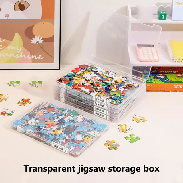 Boîte de rangement portable pour puzzle, boîte de tri de jouets