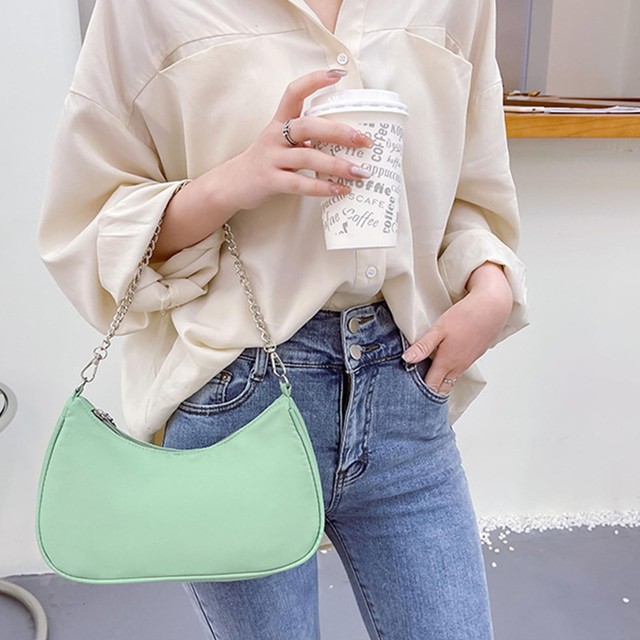 Bolso De Hombro Para Mujeres Con Decór Metalizado Y Correa De Cadena En  Color Sólido, Moda de Mujer