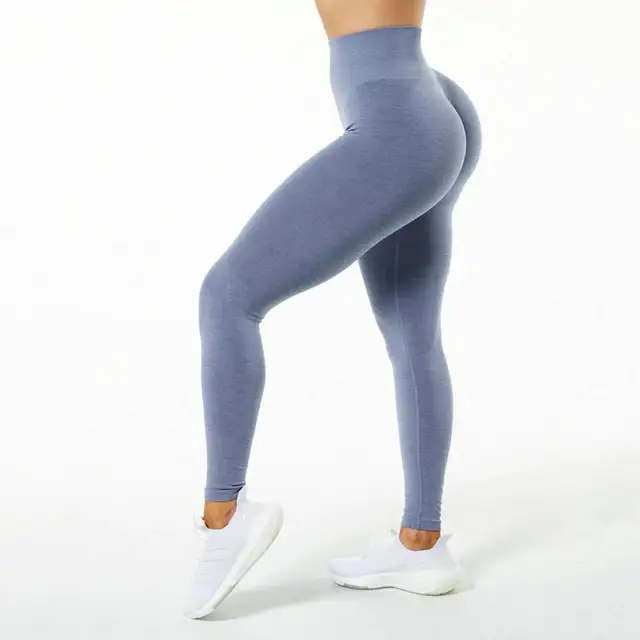 Solid Color Tummy Control Women Leggings High Waist Butt Lifting Yoga Pants  Soft Push Up Seamless Fitness Leggings Activewear