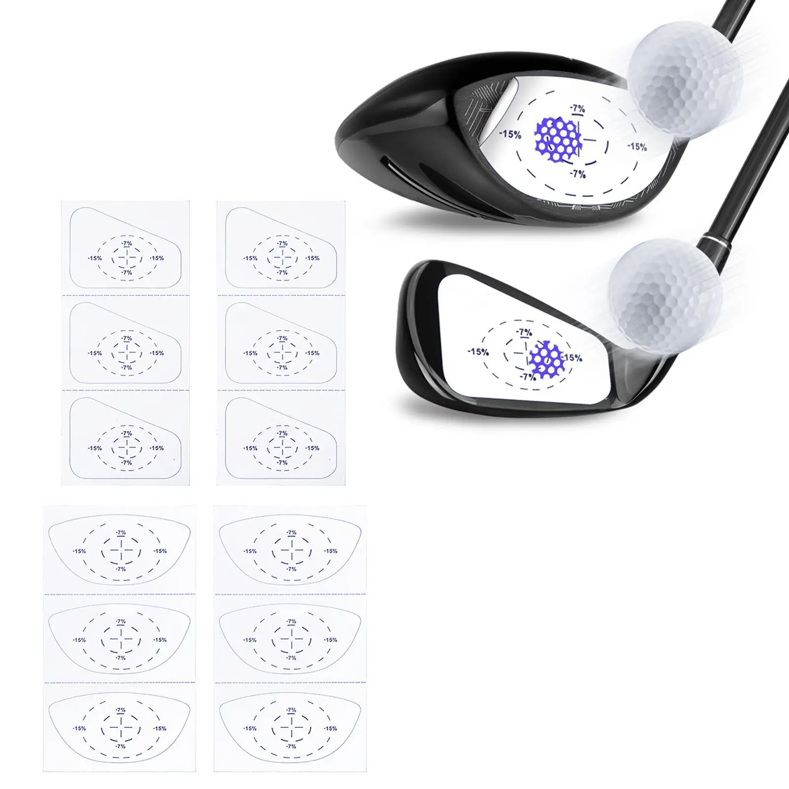 Golf Impact Stickers Sticker for Golf Clubs Accuracy Golf Training Stickers Consistency Analysis Golf Impact Tape Set Men Women