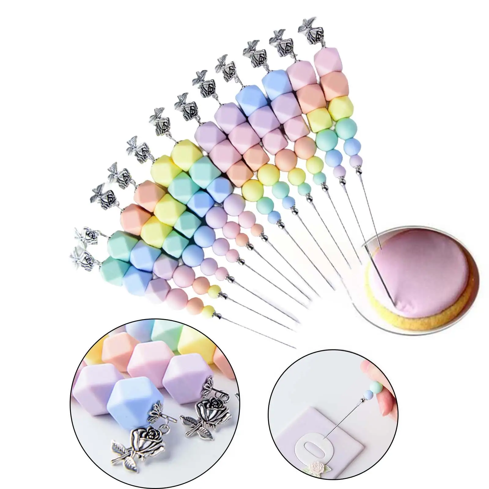 1x Icing Biscuit Pin Fittings Decorating Professional Colorful Royal Modeling Tool Sugarcraft Mixing Pin for Household Baking