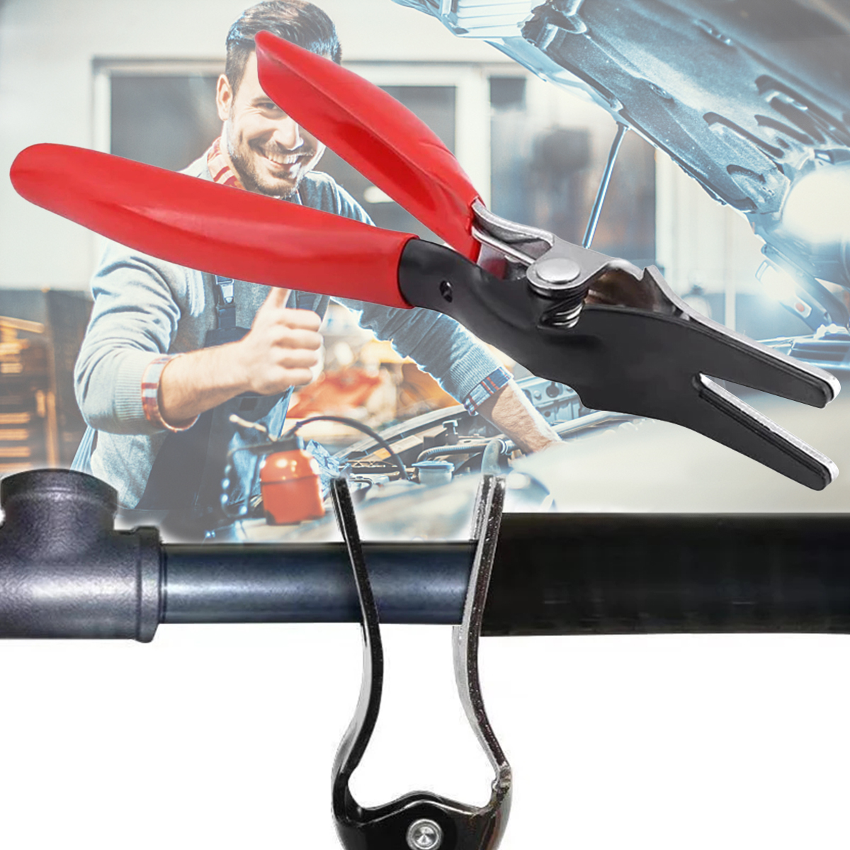 Description Picture 2 of itemCar Hose Seal Remover Plier Angled Auto Fuel Vacuum Line Tube Hose Remover Separator Pliers Pipe Removal Separation Plier Tool