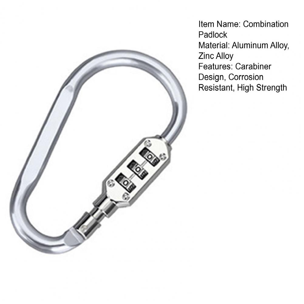 Title 10, Bicycle Anti-theft Lock Carabiner Password Alum...