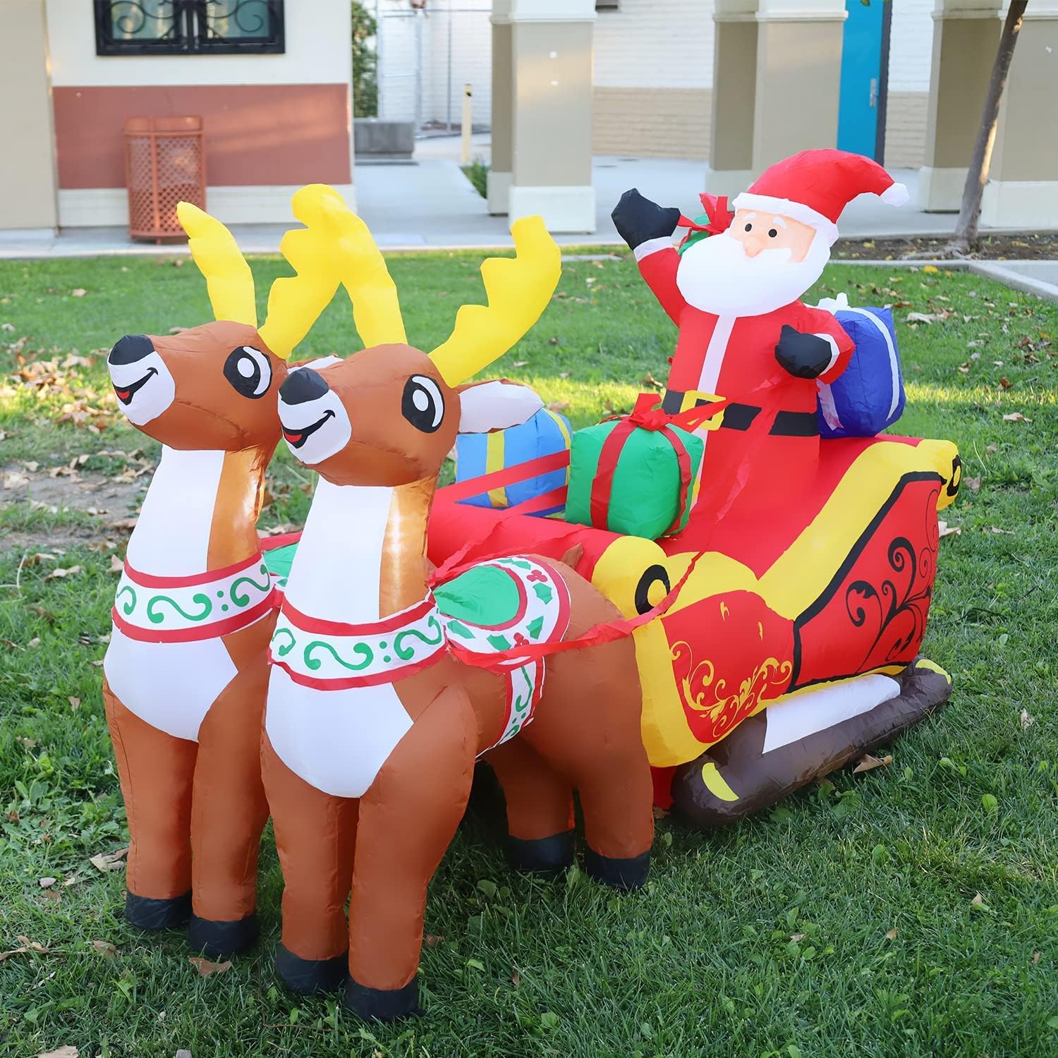 Christmas Kawaii Inflatable Reindeer Santa Claus - 6.8FT - KawaiiMerch.com