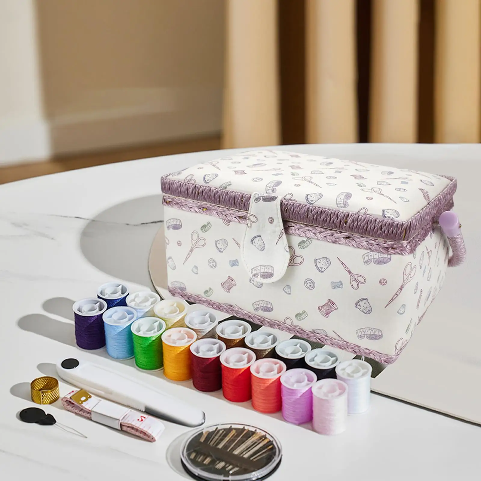 Carrying Case with Handle Accessory Travel Sewing Basket for Beginners