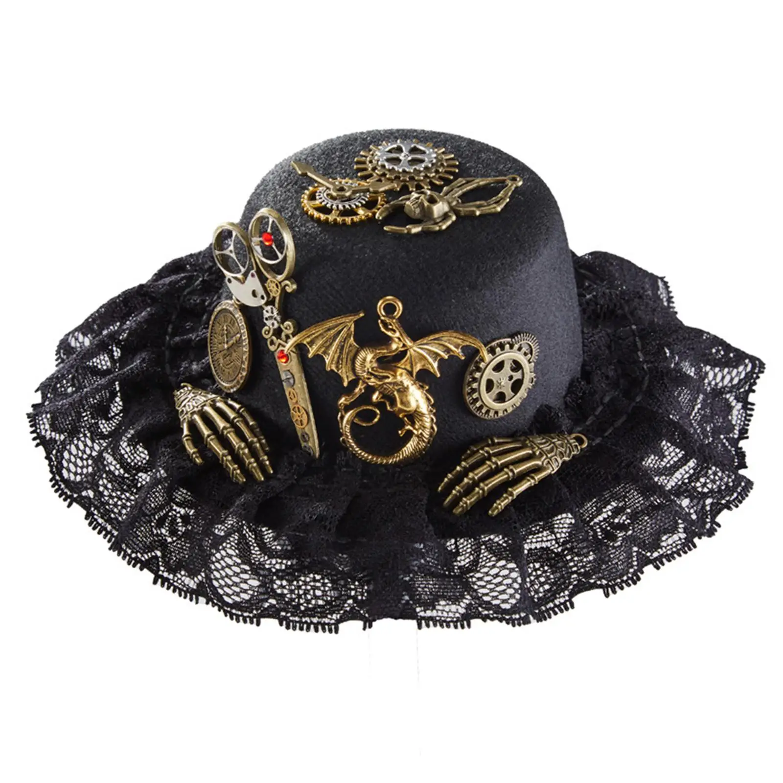 Vintage Style Funky Unisex Steampunk Top Hat Punk Fedoras Hats Pirate Party Supplies Photo Props Halloween Dress Up