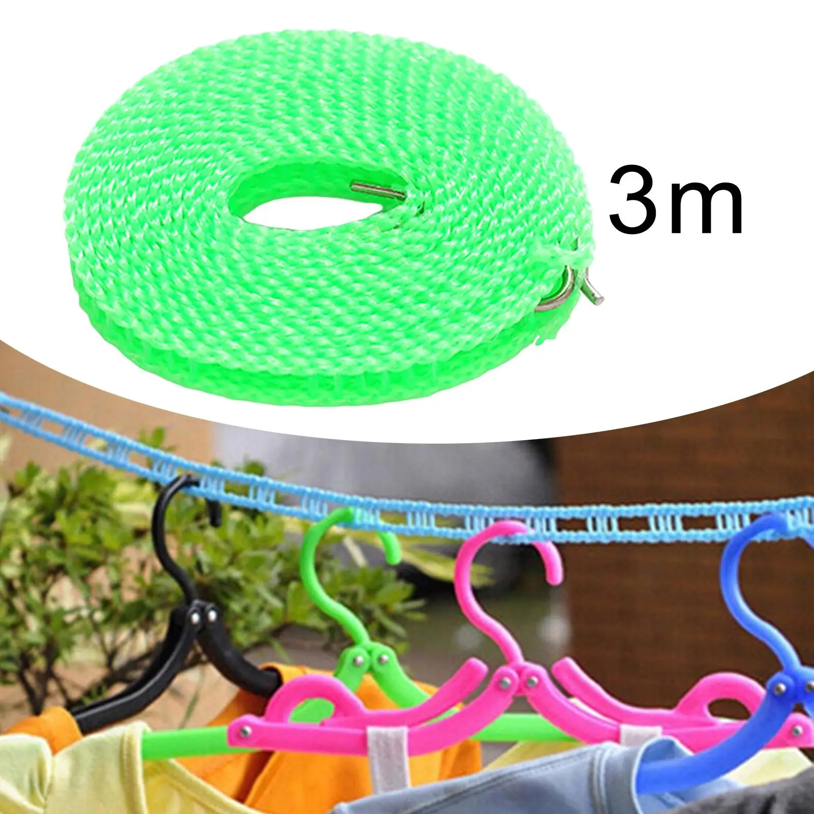 Clothesline Nonslip Heavy Duty Stretchy Travel Clothes Line for Garden Indoor or Outdoor Backyard Camping Accessories Courtyard