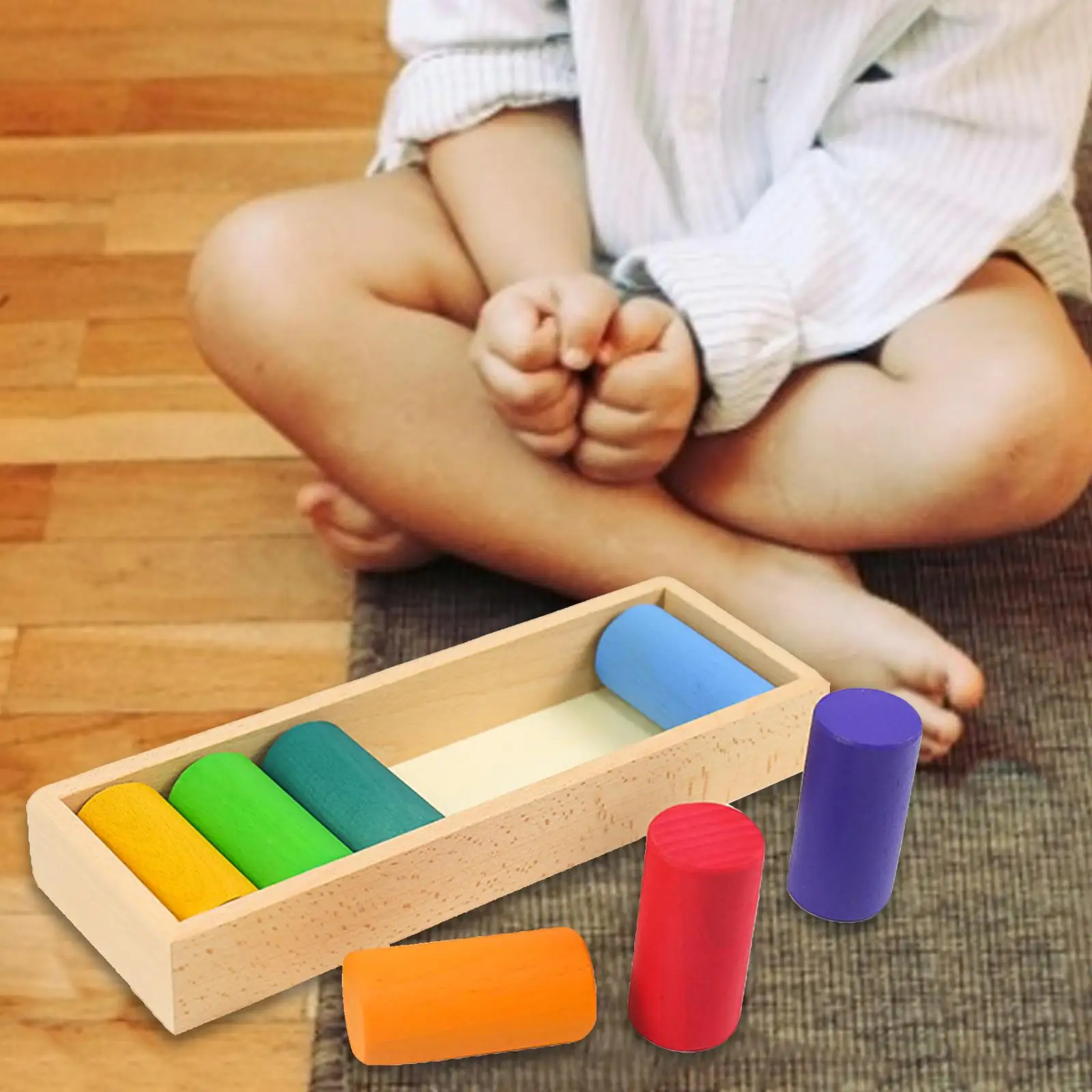 Rainbow Wood Block Stacking Building Early Learning Sensory Toys Birthday