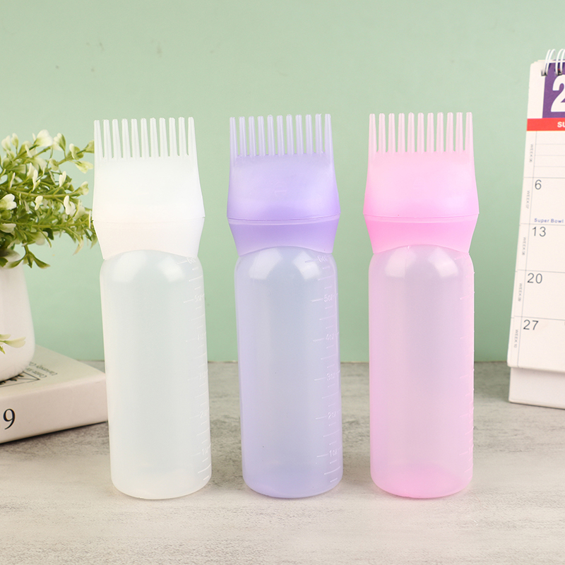 Description Picture 3 of item1Pc 120ml Plastic Hair Oil Applicator Bottle Hairdressing Shampoo Bottle Hair Dye Refillable Bottle Hair Coloring Styling Tools