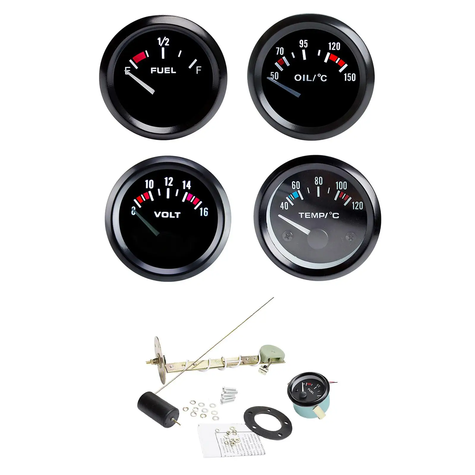 Car Fuel Gauge Universal LED Display Adjustable 12V 52mm 2 inch for Car Accessories Spare Parts Premium High Performance