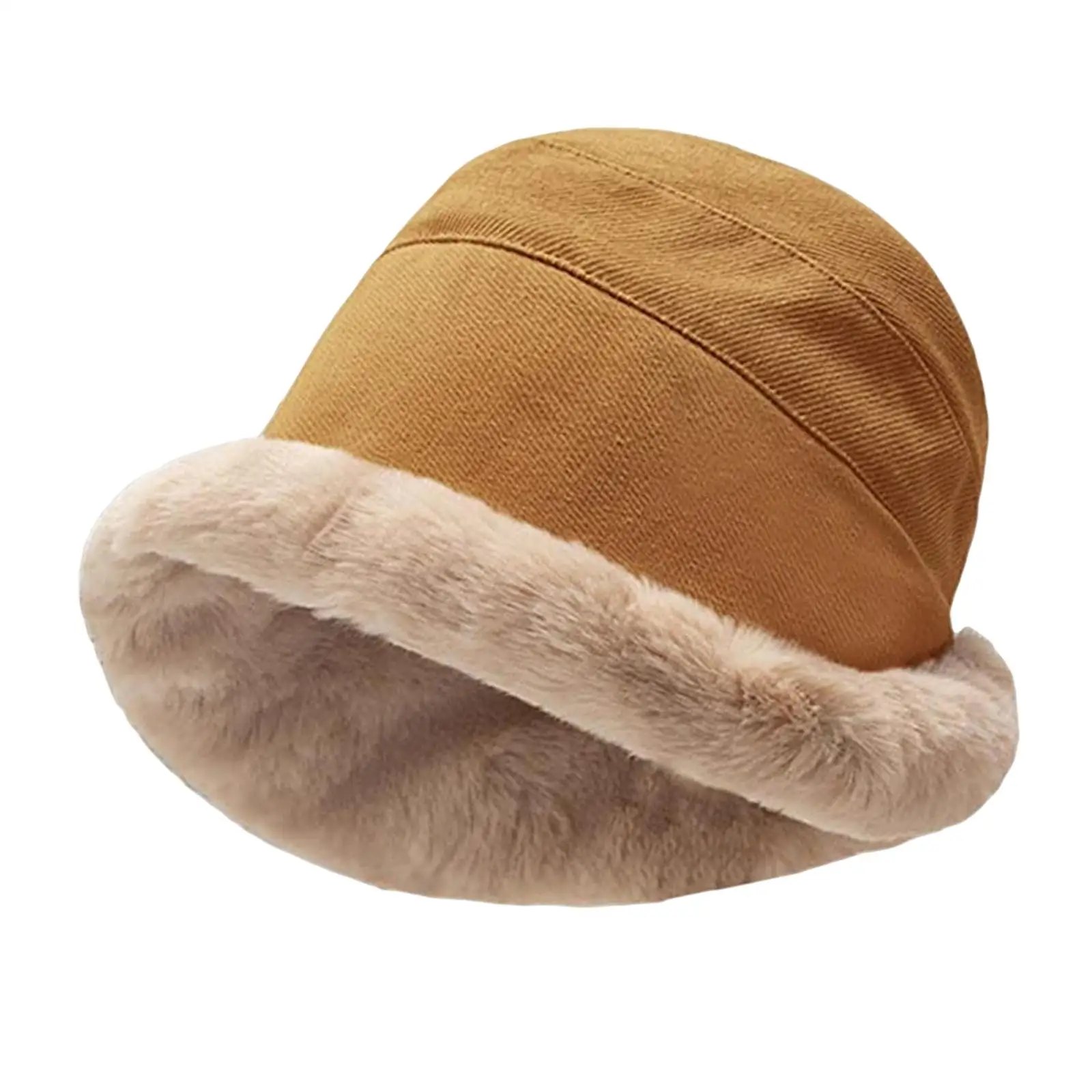 Winter Bucket Hat Casual Comfortable Fashion Solid Color Windproof Plush Warm Soft for Ladies Girls