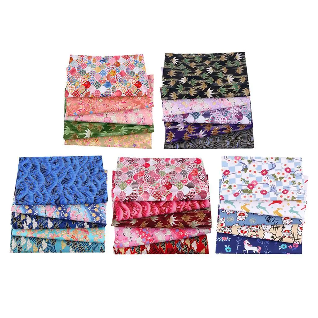 5pcs/Set Cotton Patchworks Fabrics Sewing Cloth Patches for DIY Clothes Covers
