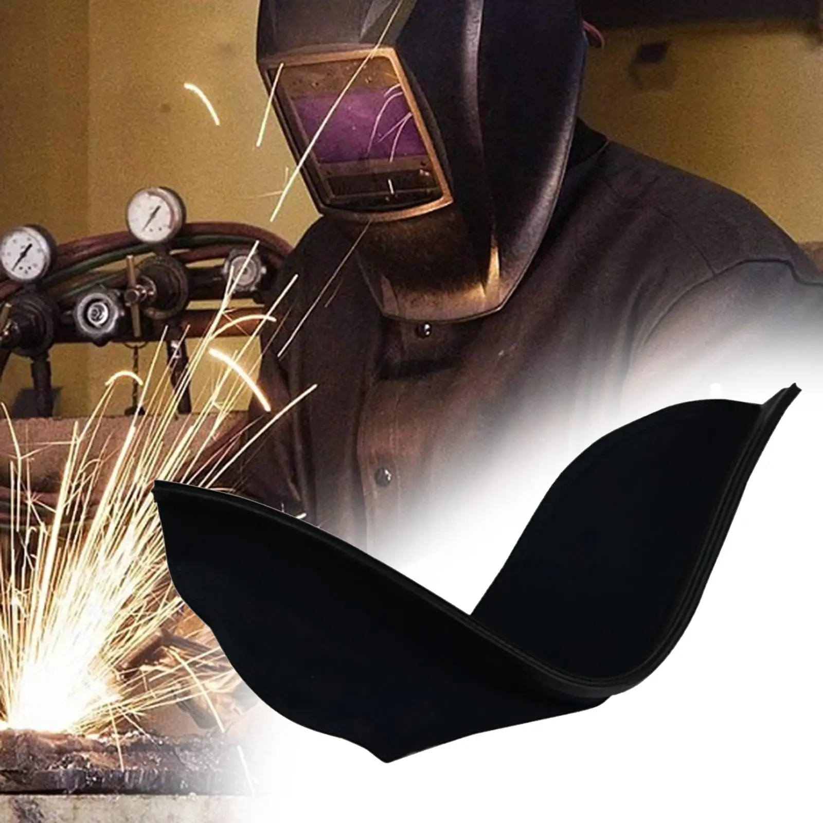 Helmet Bib Professional Portable Easy to Install Detachable Heat Resistant Welder Bib for Welding Polishing