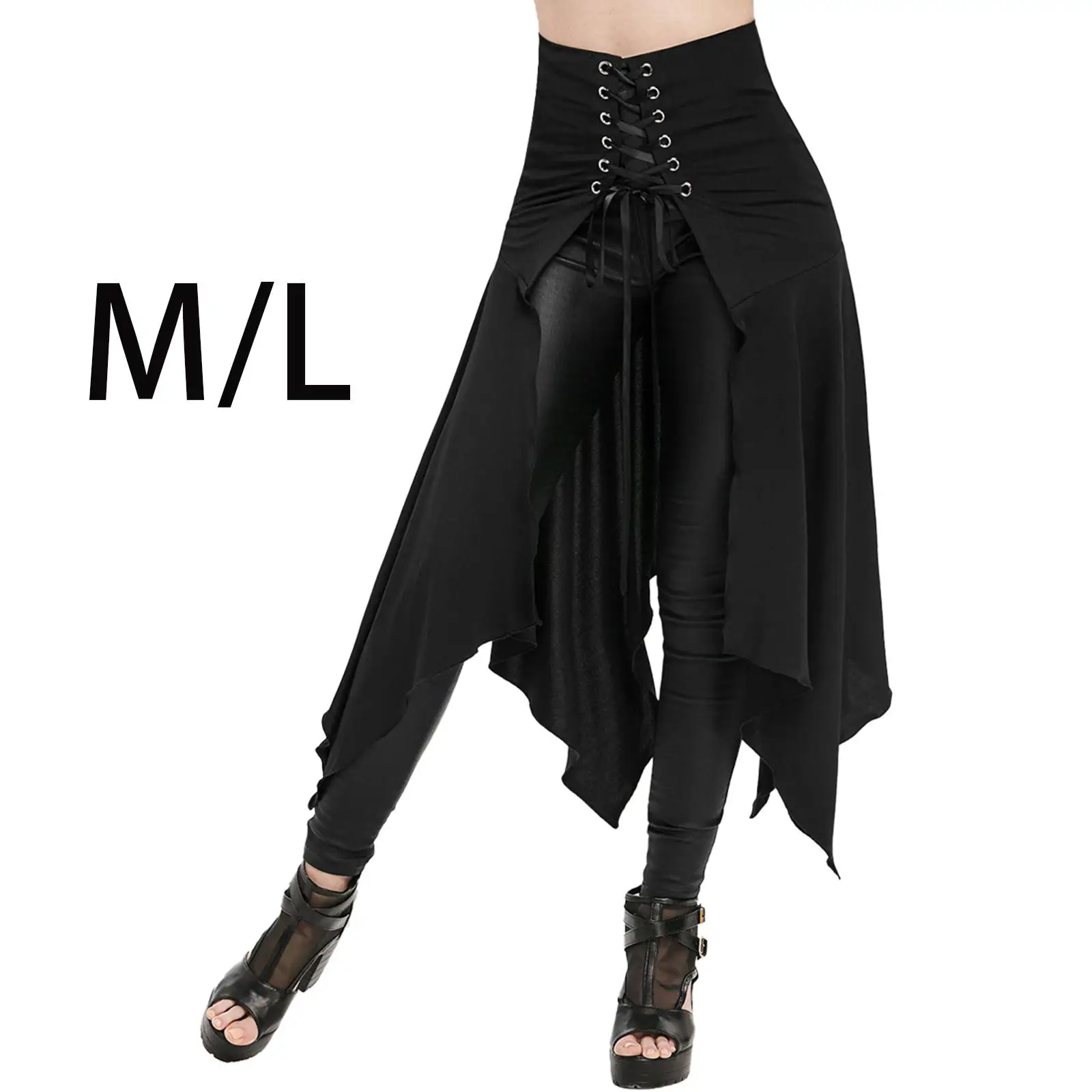 Womens Midi Skirt Gothic Punk Tulle Skirts Halloween Costume Accessory for Stage Performance Masquerade Festival Prom Dress up