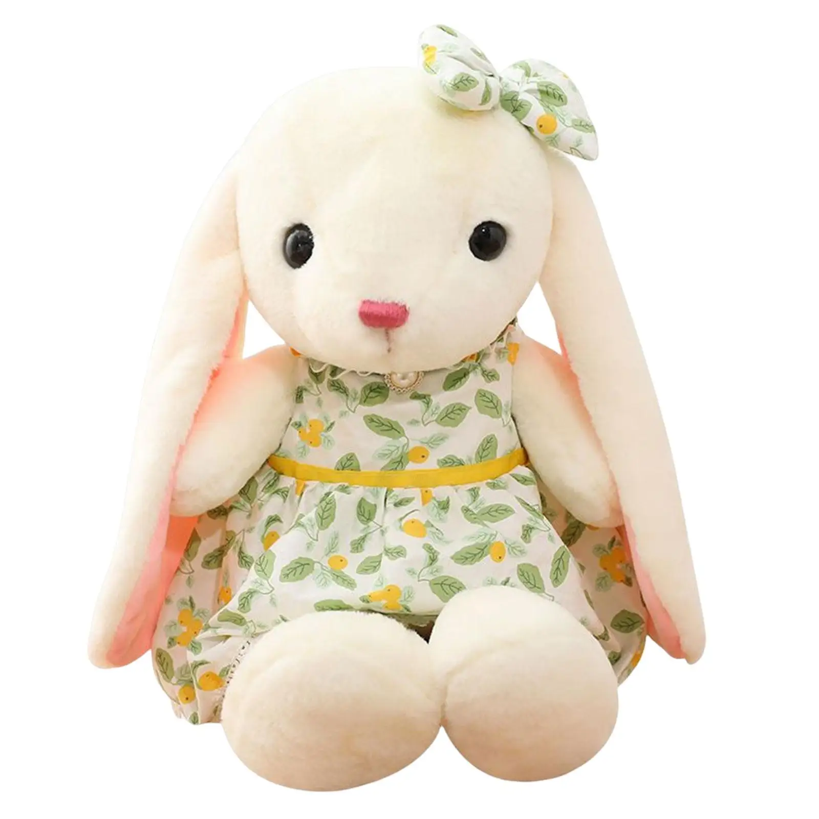 plush Toy Long Ears Bunny Comforting Doll Washable for Valentine`S Day