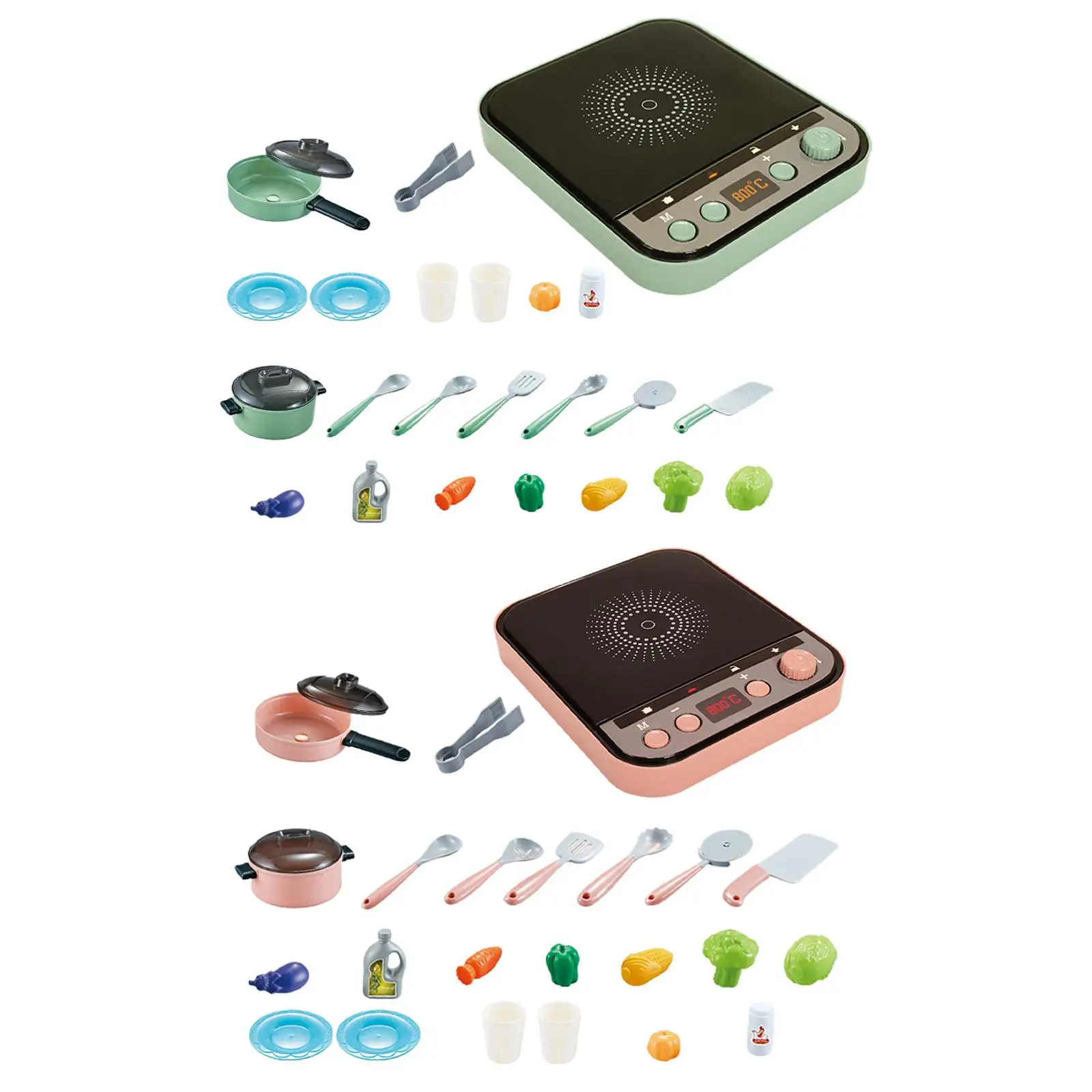 25Pcs Toys Induction Cooker with Sound and Light for Birthday Gift Children