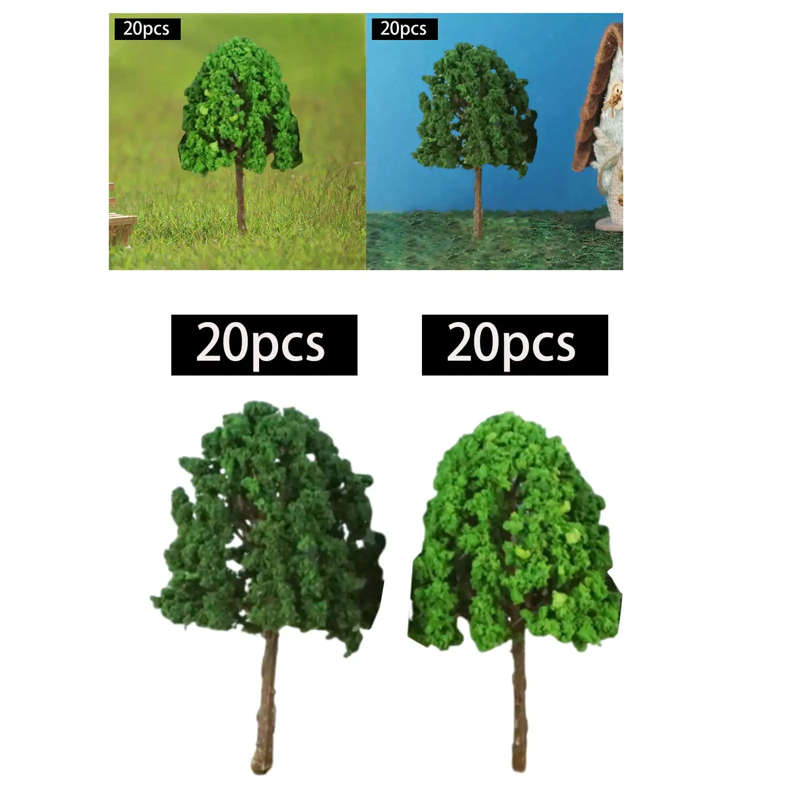 20Pcs Model Trees Miniature Trees Train Scenery Architecture Trees Diorama Supplies for Railway