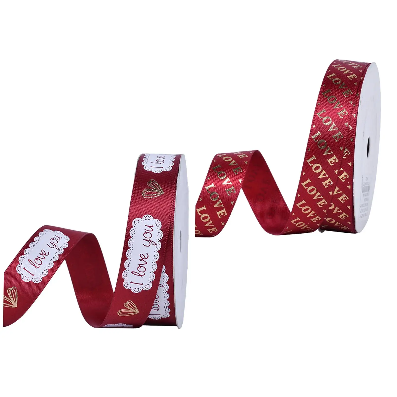 Valentine`s Day Fabric Ribbon, Love Ribbon, Valentine`s Day Decor, DIY Supplies for Party Decoration