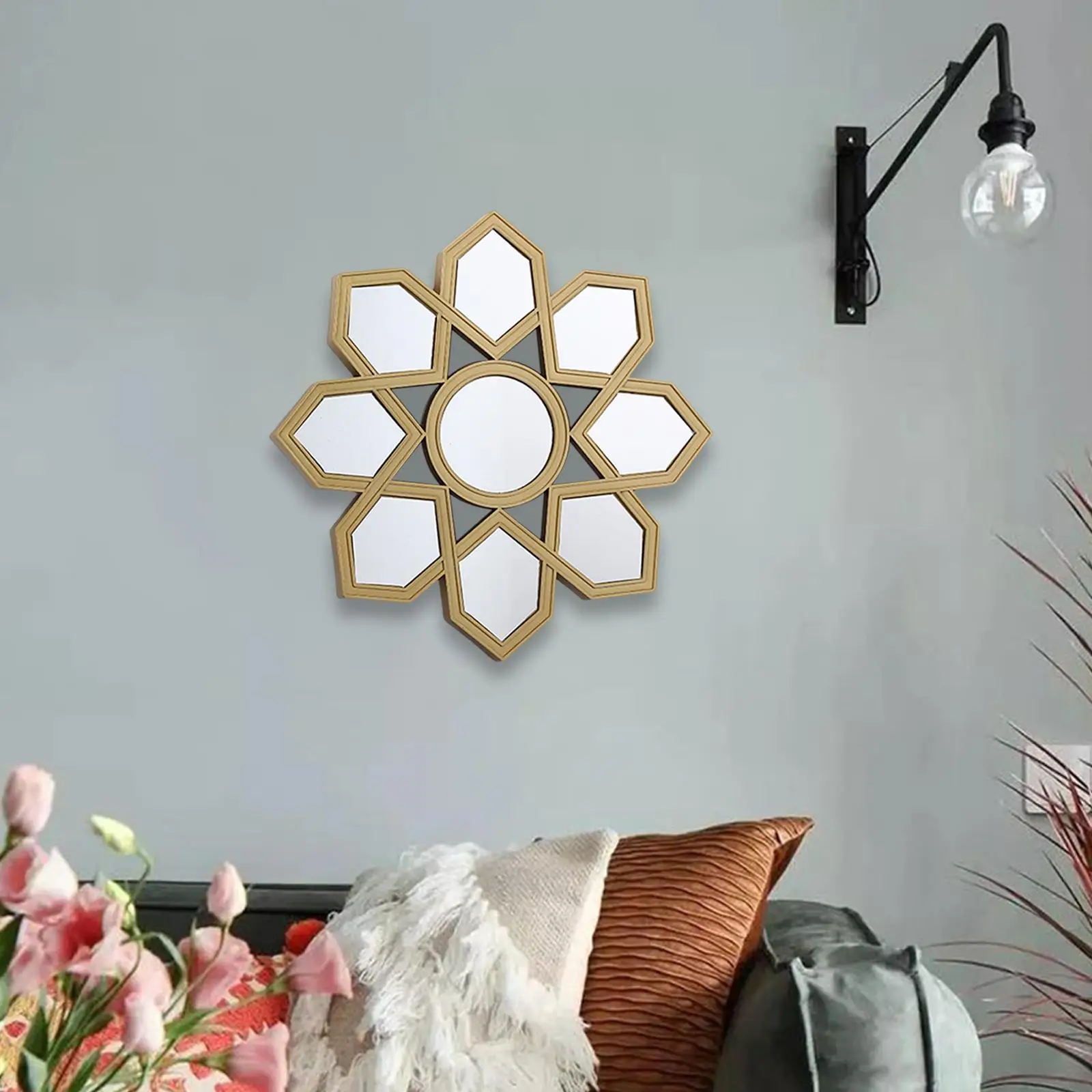 Wall Mirror Photo Props Decorative Circle Mirror 25cm Round Makeup Mirror for Hall Hotel Room Bedroom Decoration