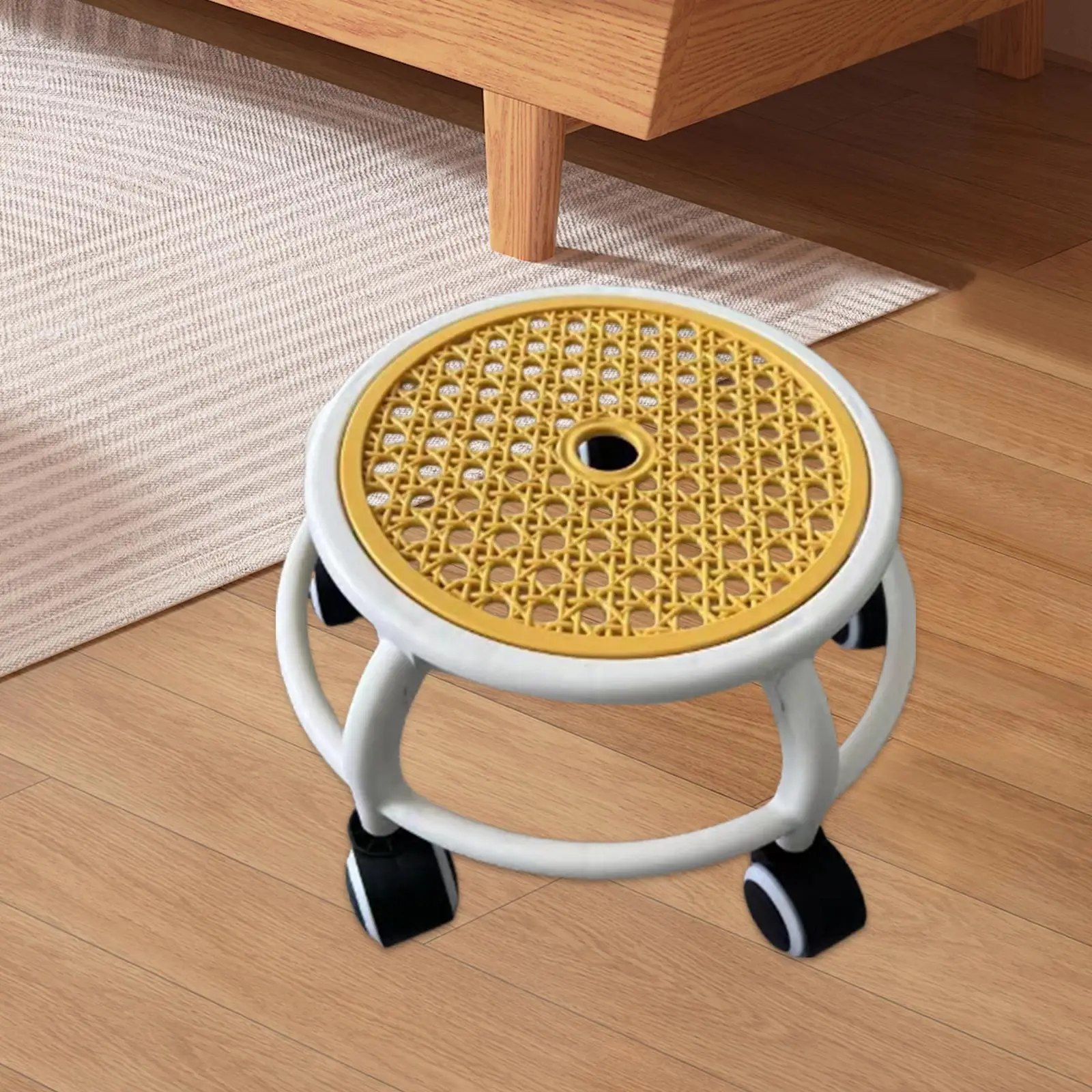 360° Rotating Roller Stool Small Heavy Duty Multiuse Shoe Changing Stool Seat for Library Salons Kids and Adult Home Barber Shop