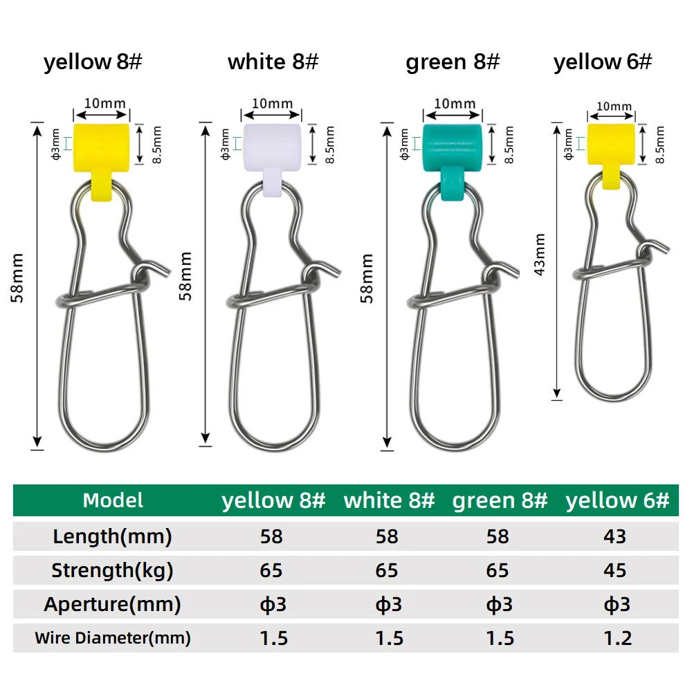 Descubra el ajuste perfecto para sus necesidades de pesca con nuestros versátiles Snap Swivels de 8# y 6#