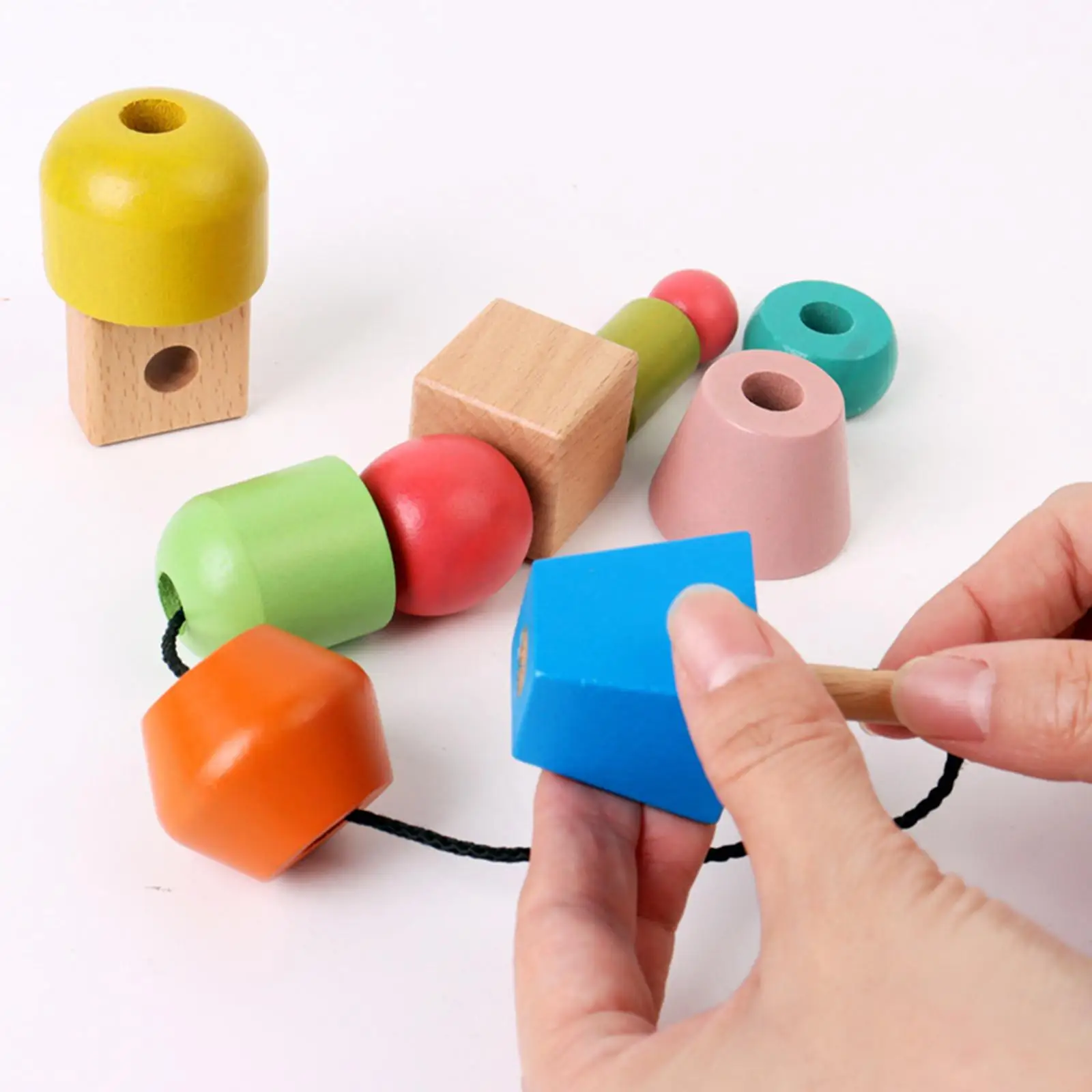 Wooden Stringing Threading Beads Game Cognition Game for Kids Boys Girls
