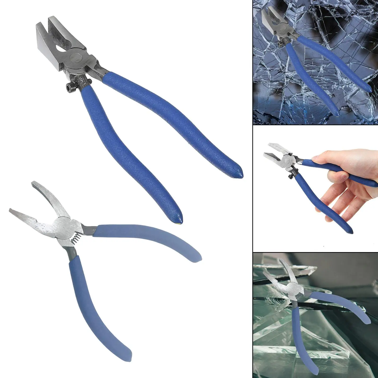 Heavy Duty Key Fob Plier, Breaking Hand Tool Trimming Metal Flat Glass Running Pliers, for Mosaics Stained Glass Work