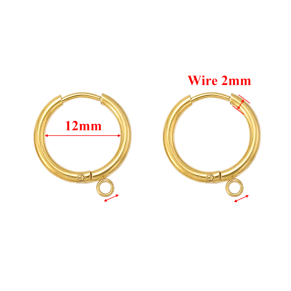 10 Stück Edelstahl 16 mm Creolen mit Biegeringen für DIY Ohrring Anhänger Frauen Schmuck Zubehör – Detail 6