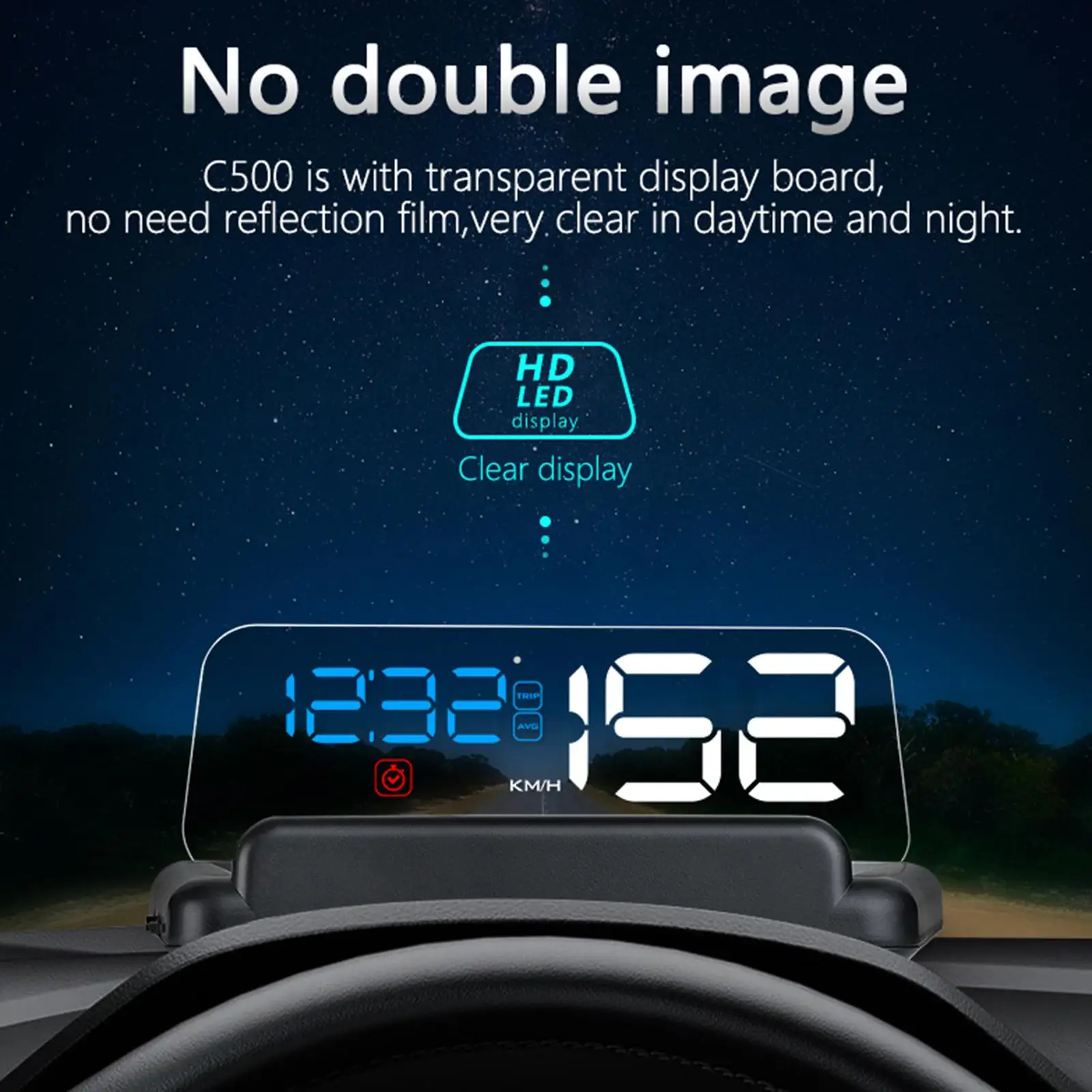 Car HUD  Display with Transparent Display Panel Universal  HUD  Fits  with 
