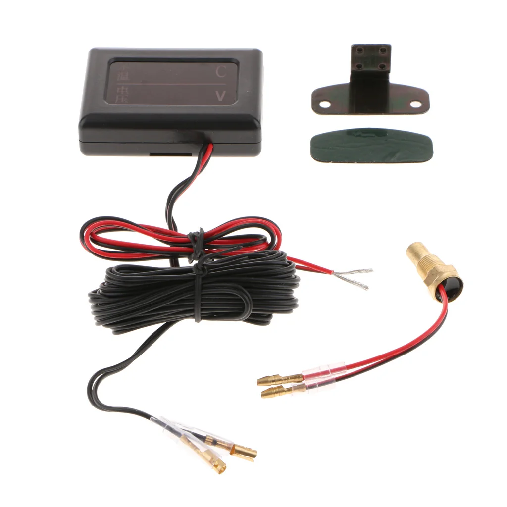 12v-24 Water Temperature Digital Temperature  Meter with Sensor