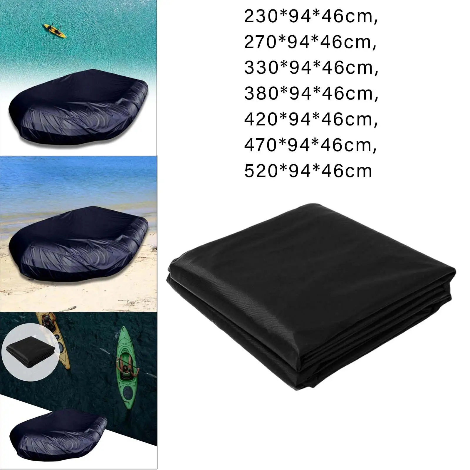 Oxford Kayak Boat Cover with Drawstring Outdoor Storage Protective Waterproof Canoe for Marine Dinghy Inflatable Boat