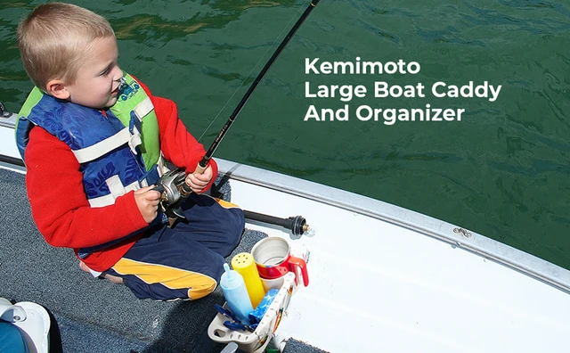 KEMIMOTO Boat Caddy Organizer, Boat Cup Holder Installed with  Screws/Suction Cups On Any Flat Surface, Boat Storage Organizer, Cockpit  Storage Box for