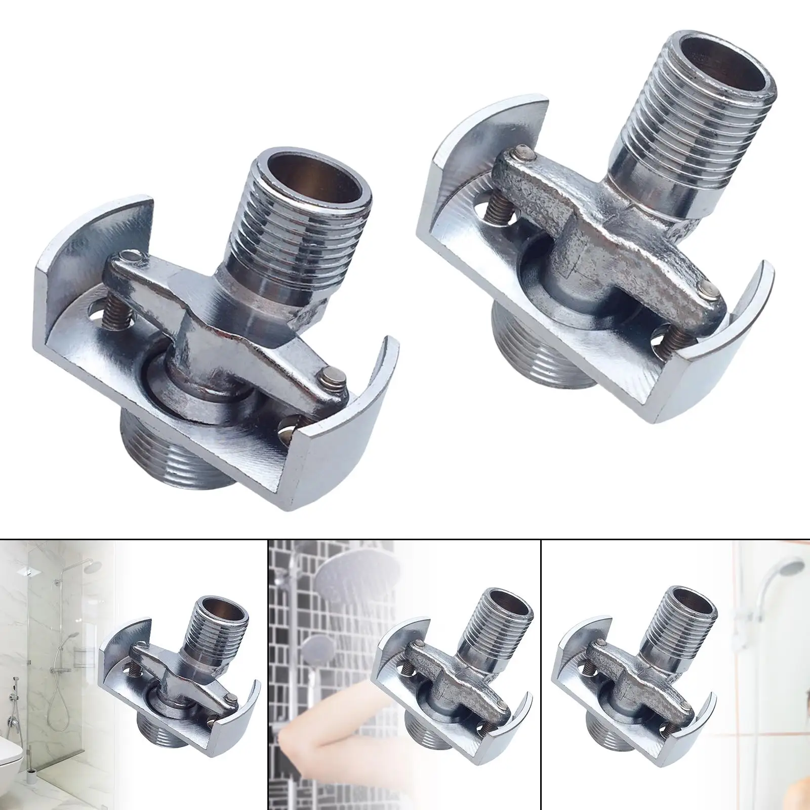 Shower Faucet Adapter Adjustable Angle Wall Mounted Copper for Bathroom Household