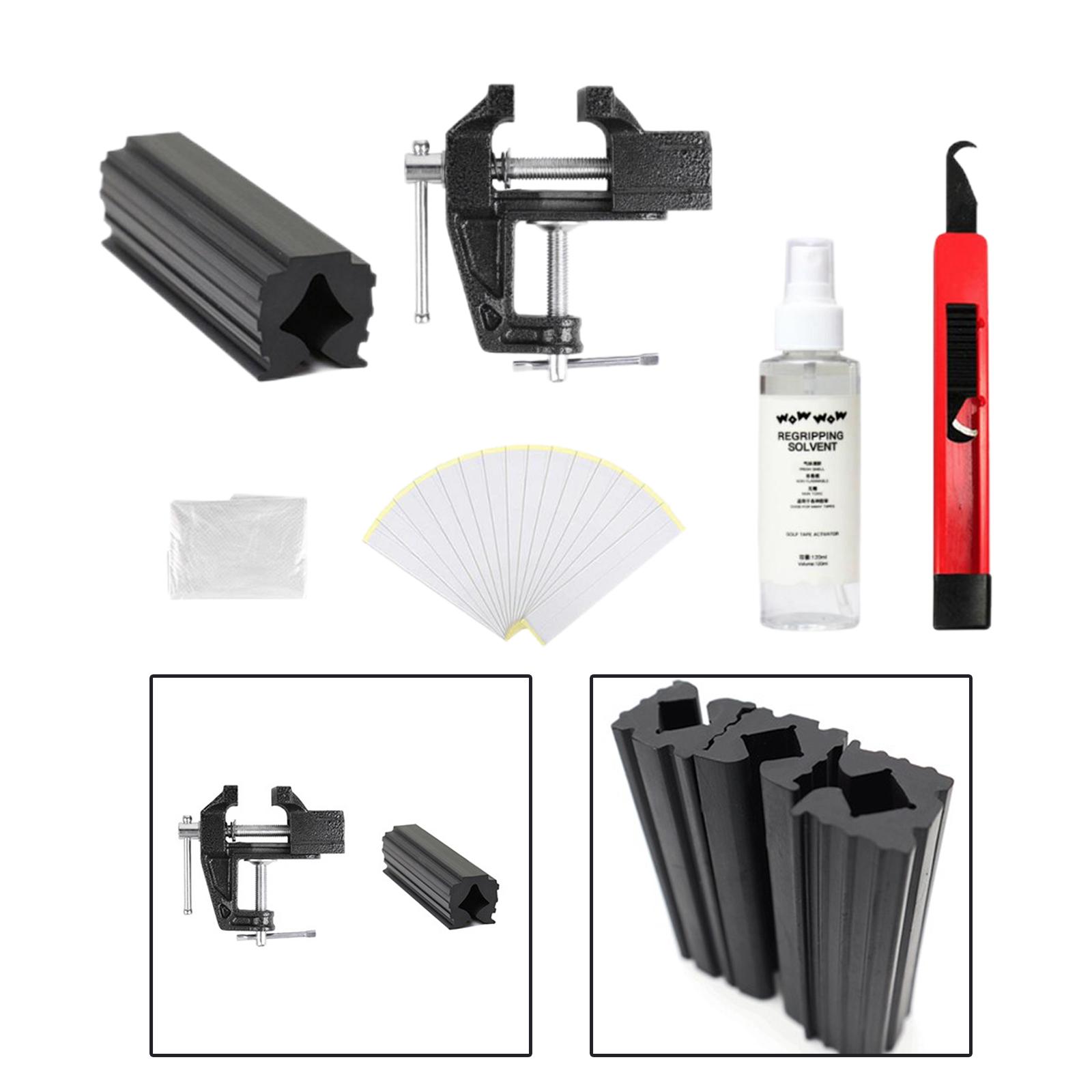 Description Picture 3 of itemProfessional Golf Club Grip Kit Tape Strips Vise Clamp Fixtures Regripping Club Cover Removal Repair Tool Set Replacement