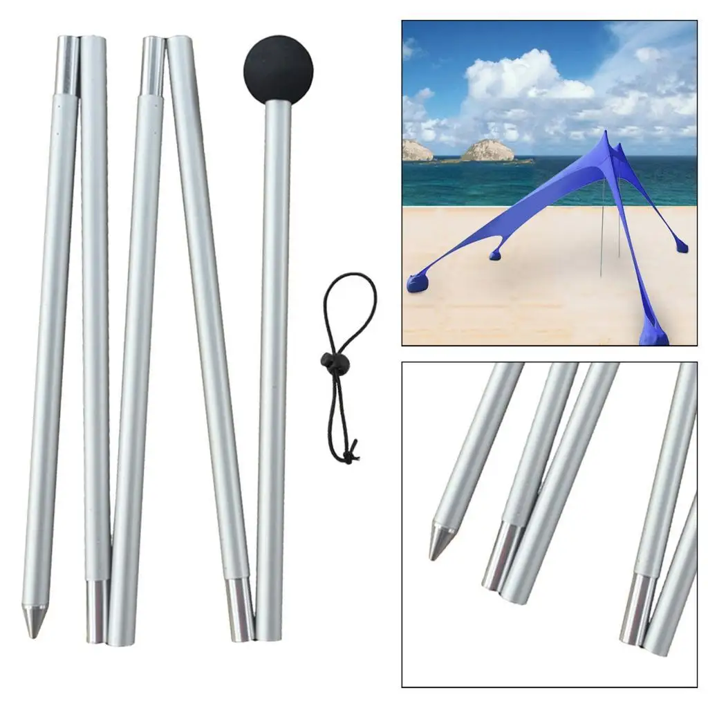 Tent Poles Canopy Rods Hiking 1.6M Adjustable Aluminum Alloy Awning Support Pole