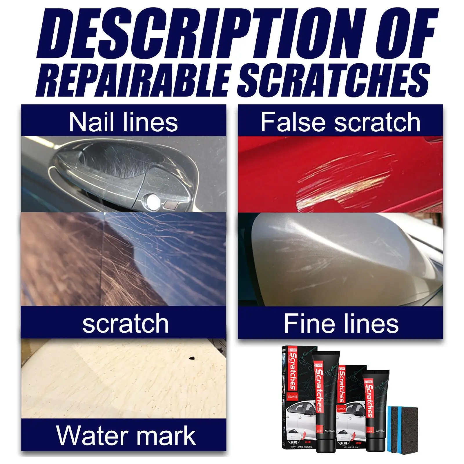 Car Scratch Remover Polishing & Grinding Car Scratch Repair Paste Car Body Scratch Care Auto Accessories Car Exterior Care